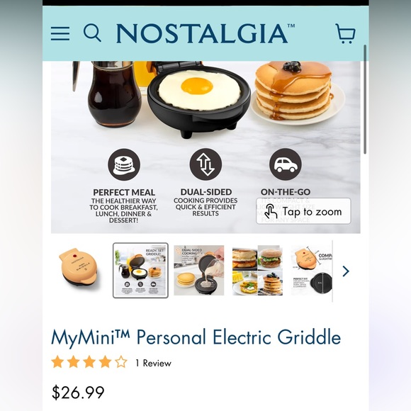 MyMini™ Personal Electric Griddle Red - Picture 5 of 5